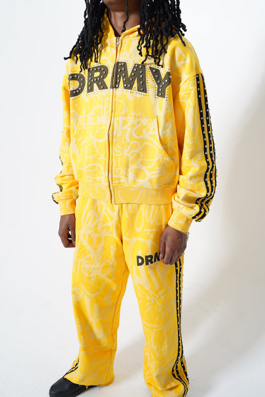 Yellow 'Graffiti' Hoodie ( Pants free )