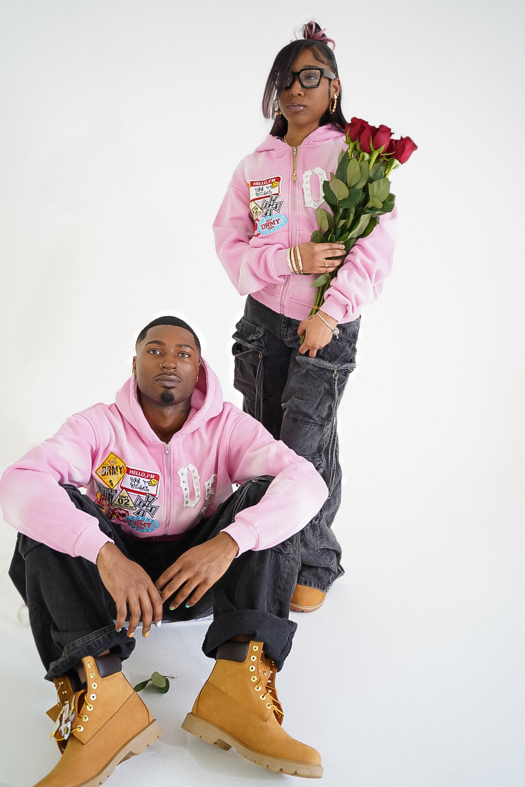 PINK DS PATCHWORK ZIP UP