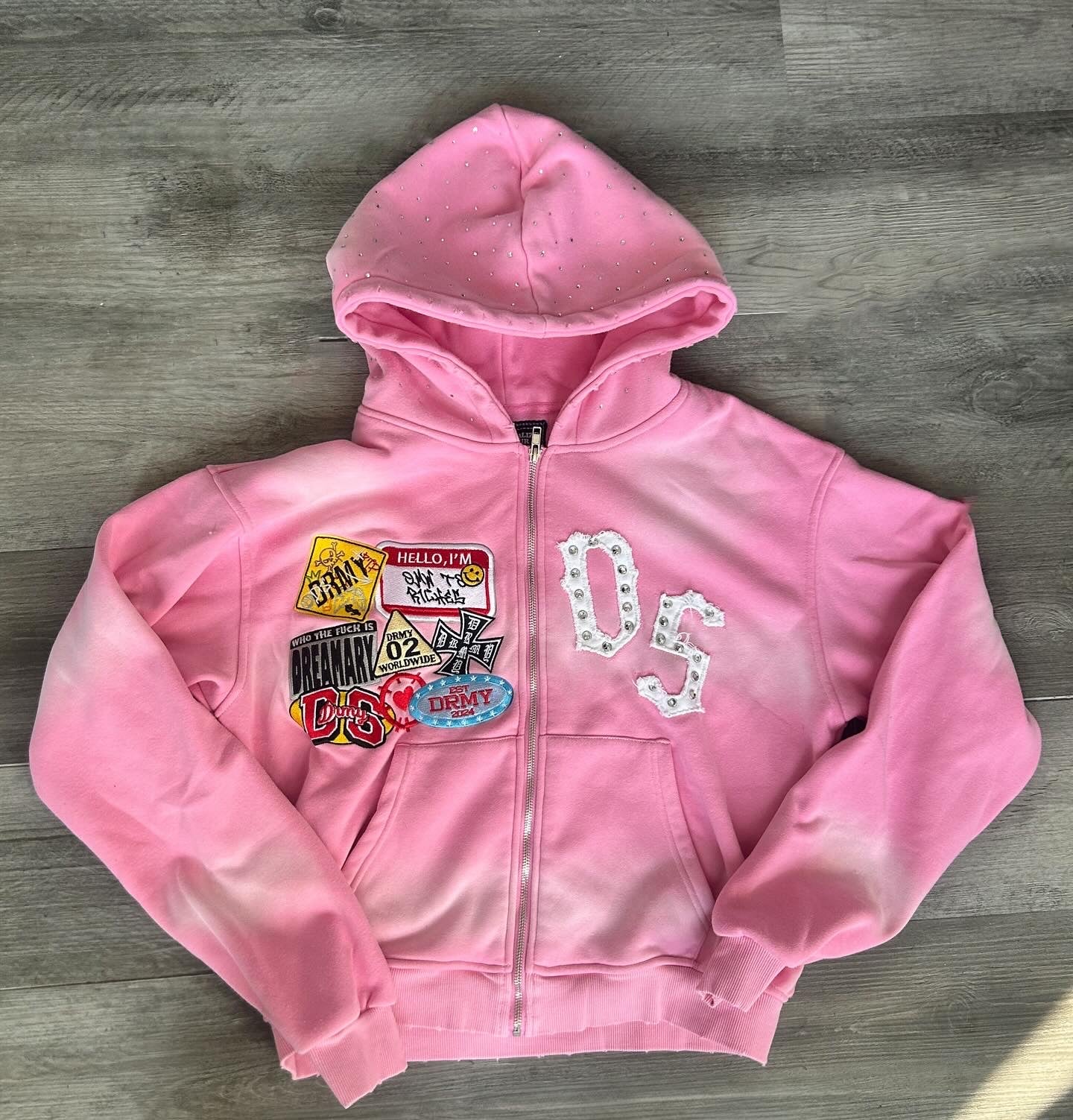 PINK DS PATCHWORK ZIP UP
