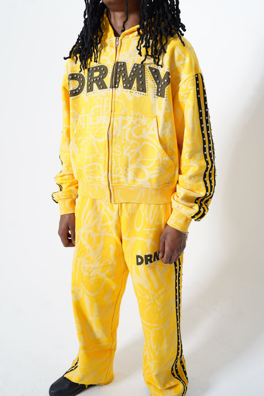 Yellow 'Graffiti' Hoodie ( Pants free )