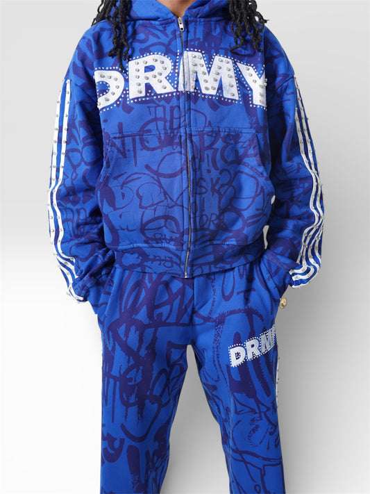 Blue 'Graffiti' Hoodie ( Pants free )