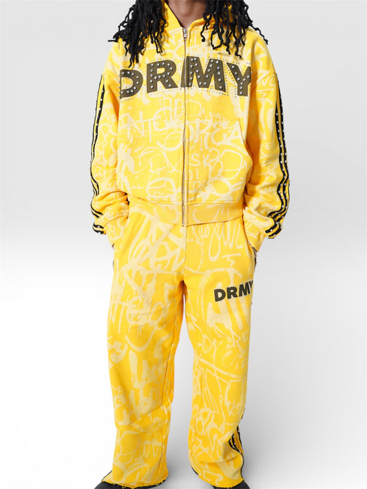 Yellow 'Graffiti' Hoodie ( Pants free )